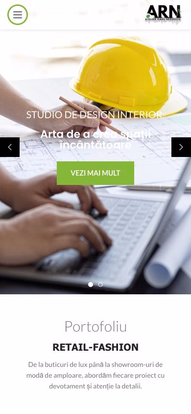 Captură reală a website-ului Atelier Radu Negoescu — mobil